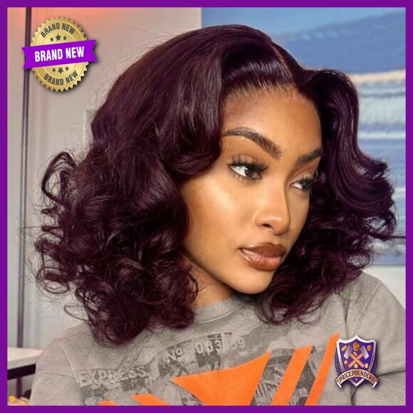 250 Density Human Hair Lace Front Wig Glueless Pre Plucked Bob main image 4
